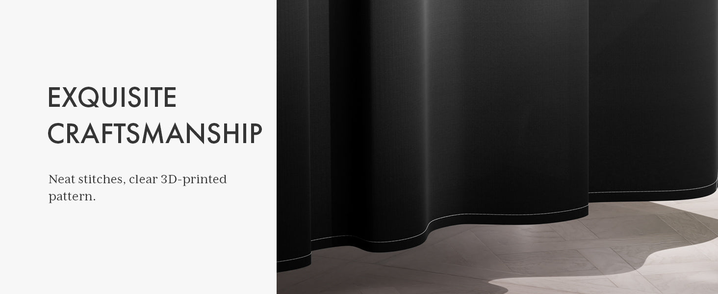 Shower Curtain, Cloth Ombre Black Shower Curtain Set with 12 Hooks, Washable Fabric Black and White Shower Curtain, Rustic Farmhouse Bathroom Shower Curtain, 72x72 Inches