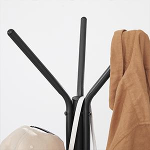 Coat Rack Freestanding, Coat Hanger Stand, Hall Tree with 2 Shelves, for Clothes, Hat, Bag, Industrial Style, Rustic Brown and Black URCR16BX
