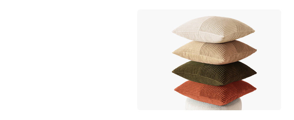 Teal Orange Decorative Throw Pillow Covers 18x18 Inch Set of 4 Boho Corduroy Striped Cushion Cases Modern Farmhouse Patchwork Pillow Cases for Couch Sofa Bedroom Home Decor