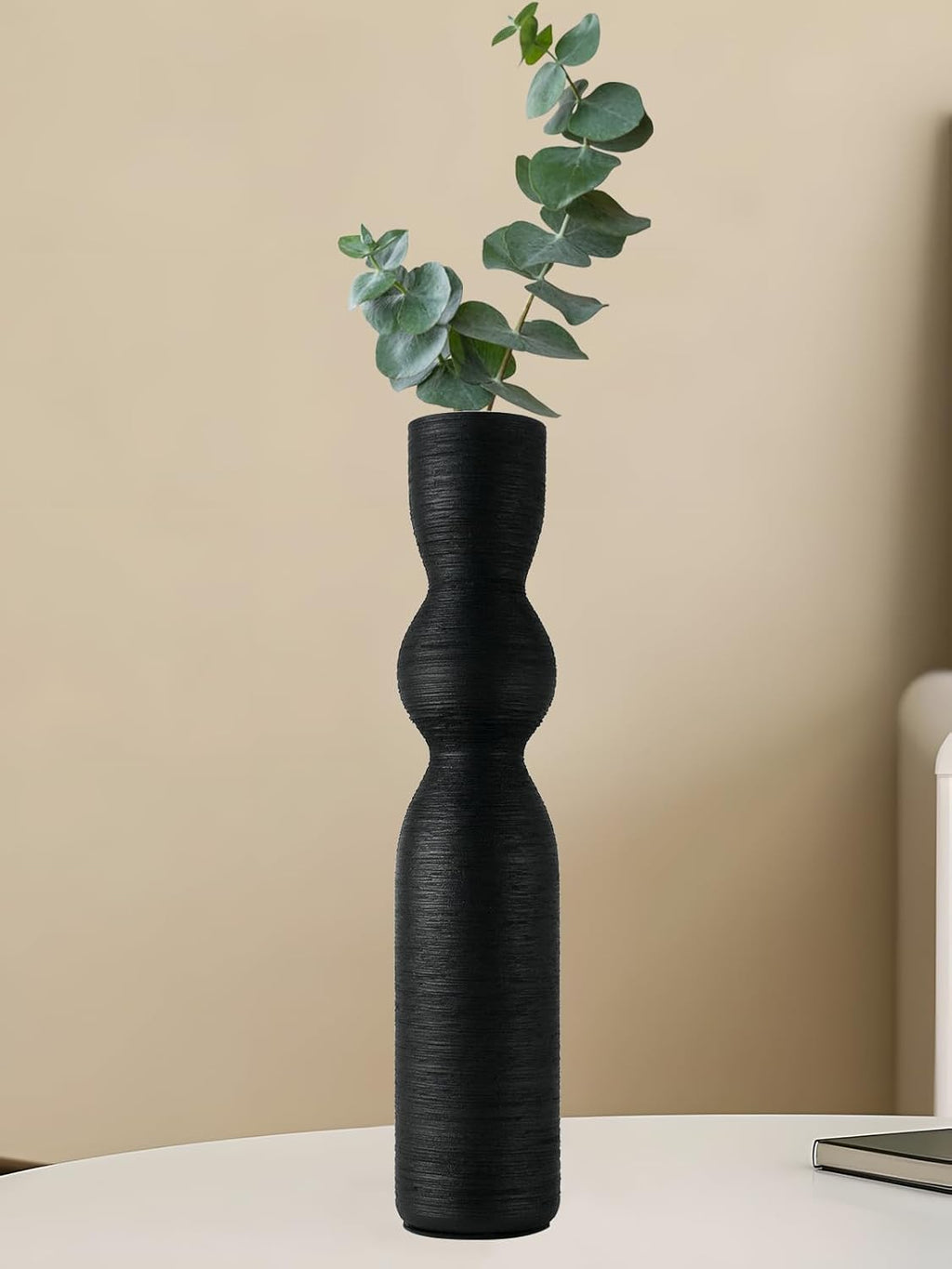 Tall Gold Vase, 16.5 Inch Skinny Flower Vases, Handmade Ceramic Vase Modern Minimalist Style for Living Room,Home,Office,Centerpiece,Table,Wedding Party